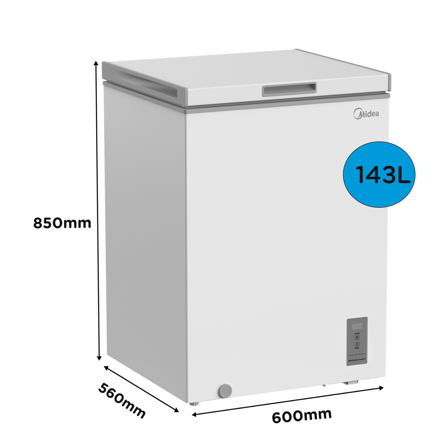 Midea MDRC211FZE01 143 Ltr Static Chest Freezer - White full image