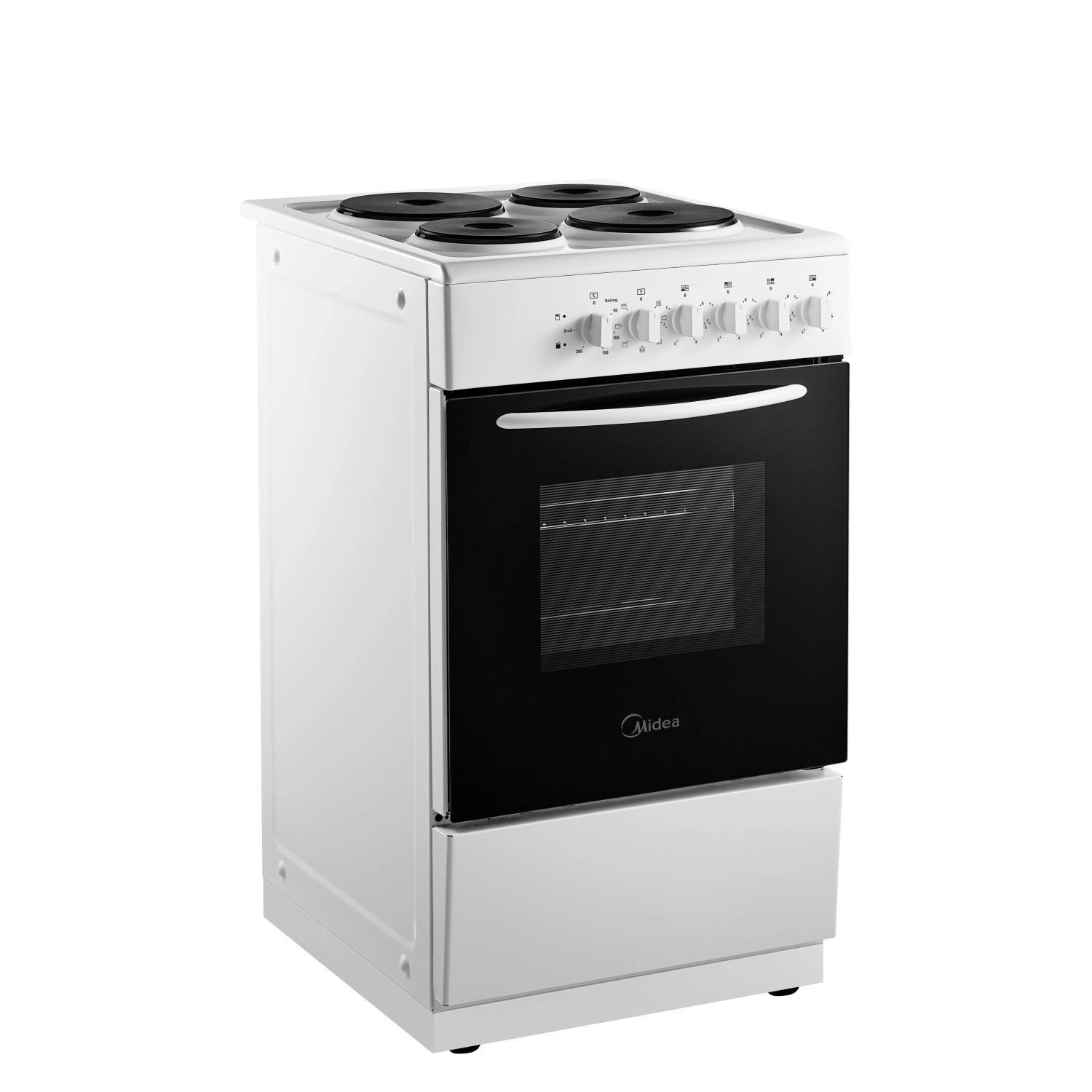 Midea MFO20DME4H109-WH 50cm Single Oven Electric Cooker with Solid Plate Hob - White full image