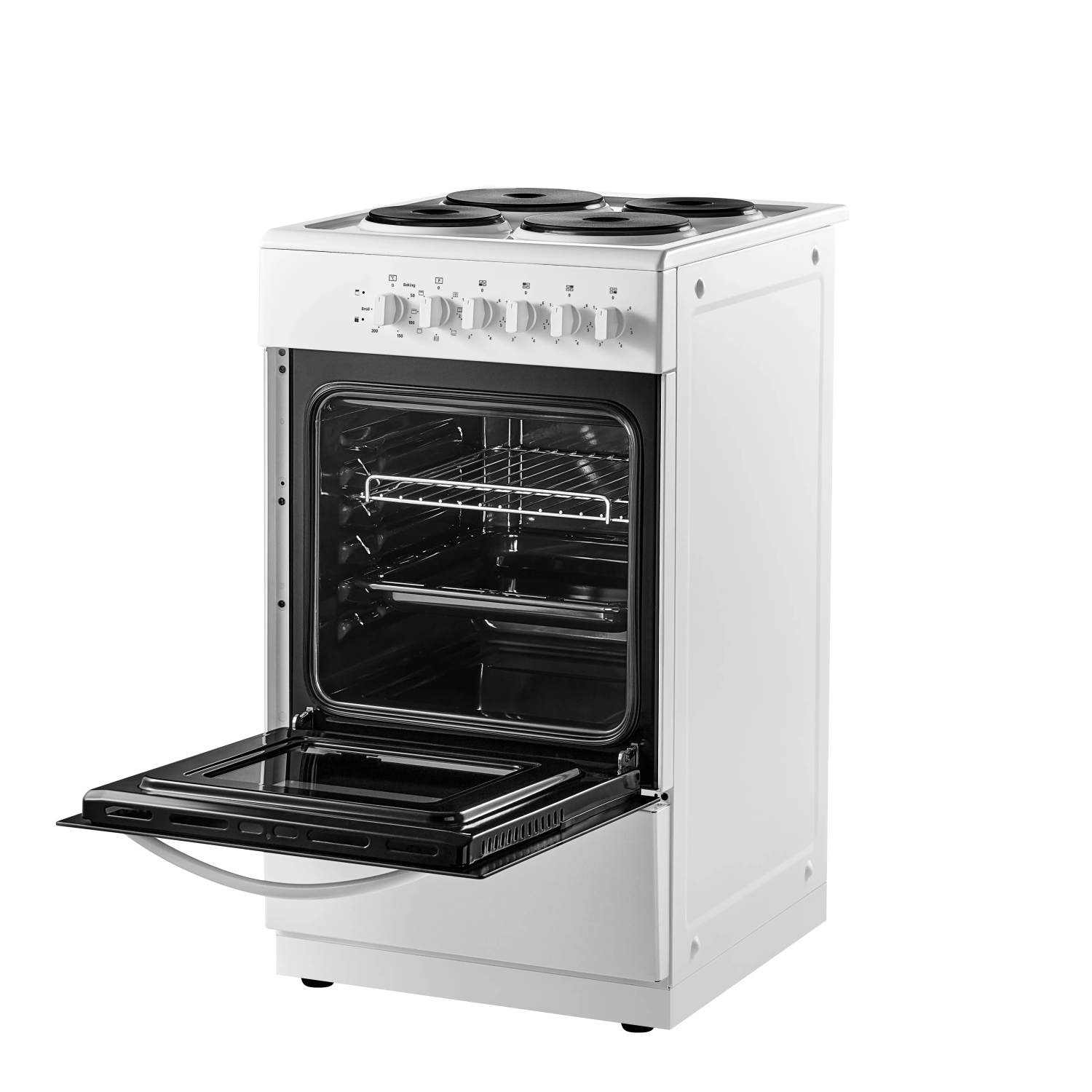 Midea MFO20DME4H109-WH 50cm Single Oven Electric Cooker with Solid Plate Hob - White full image