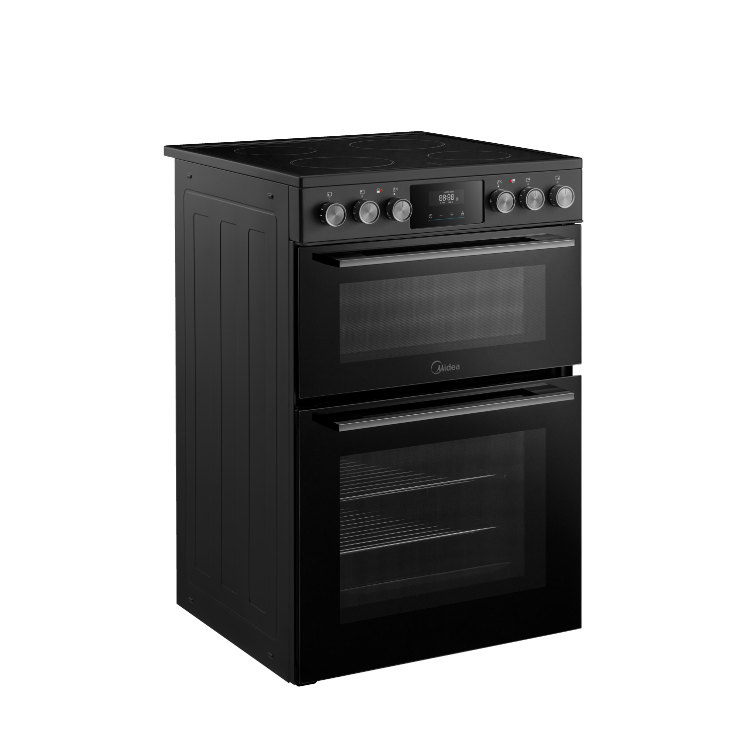 Midea MFO24EME4R118-BK 60cm Double Oven Cooker with Ceramic Hob - Black full image