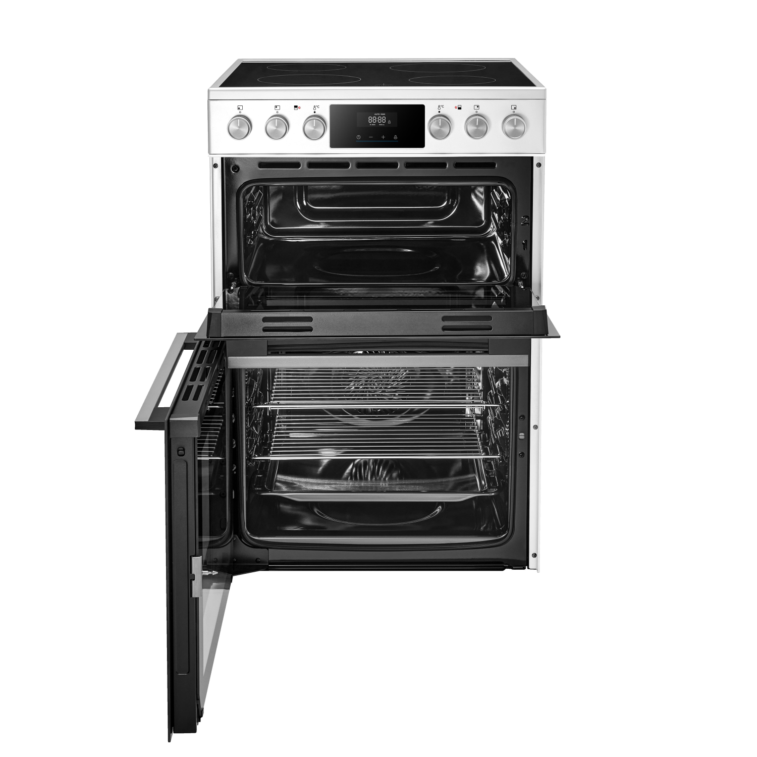 Midea MFO24EME4R118-WH 60cm Double Oven Cooker with Ceramic Hob - White full image