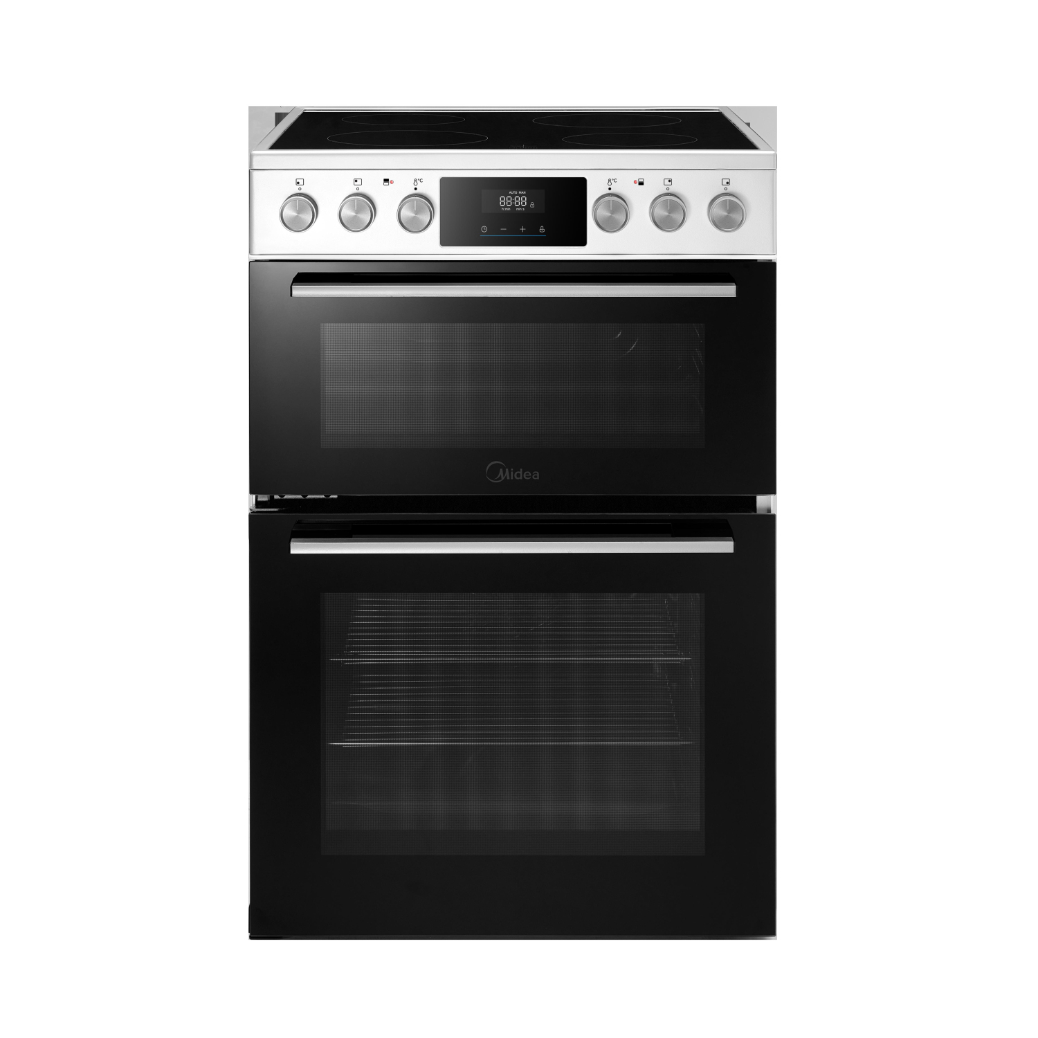 Midea MFO24EME4R118-WH 60cm Double Oven Cooker with Ceramic Hob - White full image