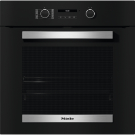 Miele H 2465 BP 59.5cm Built In Electric Single Oven - Black & Stainless Steel