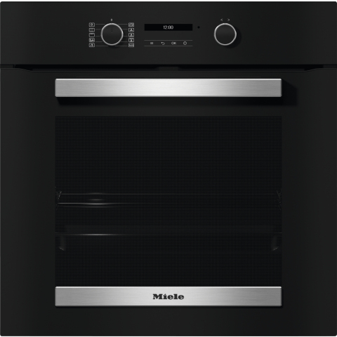 Miele H 2465 BP 59.5cm Built In Electric Single Oven - Black & Stainless Steel