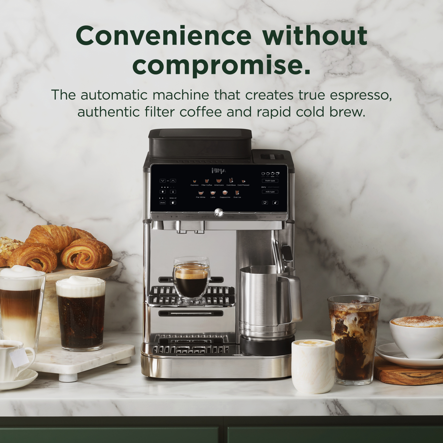Ninja AE1001UK AutoBarista Coffee Machine - Black/ Stainless Steel full image