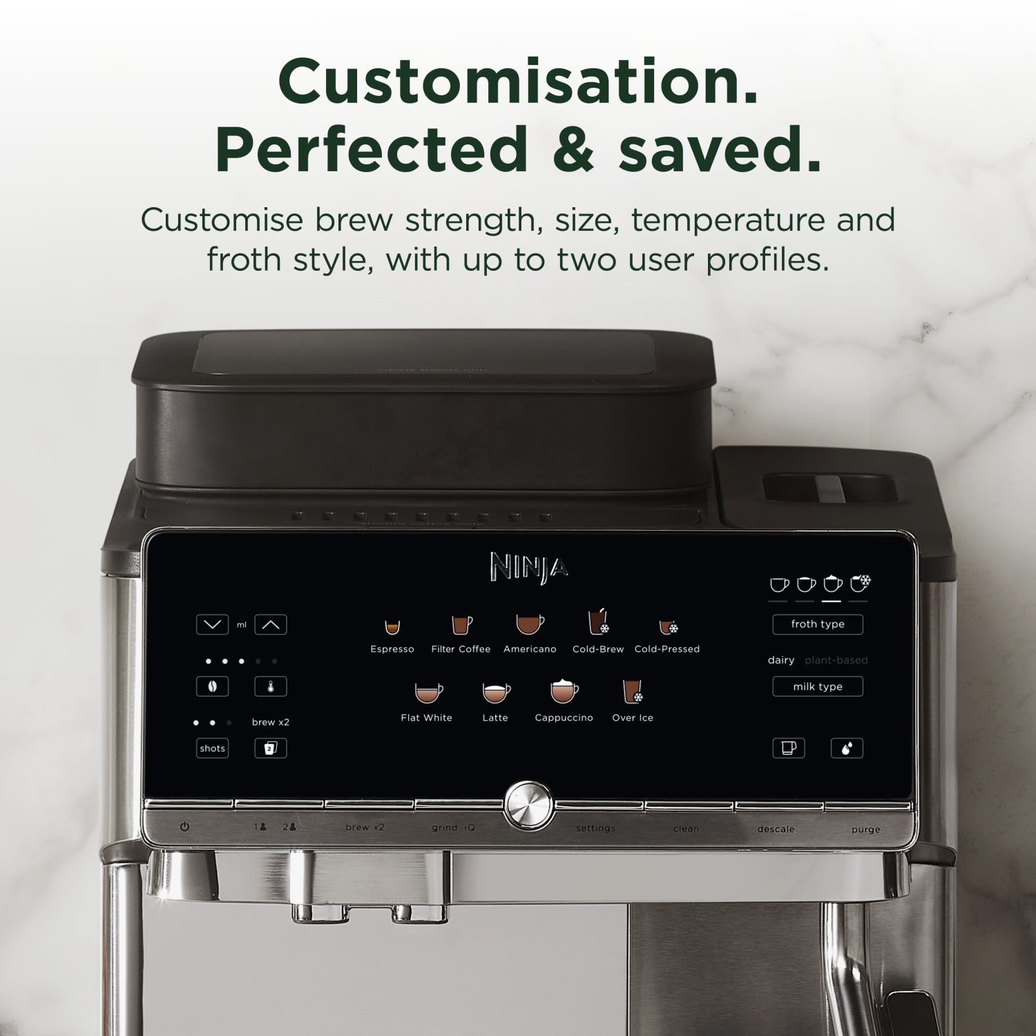 Ninja AE1001UK AutoBarista Coffee Machine - Black/ Stainless Steel full image