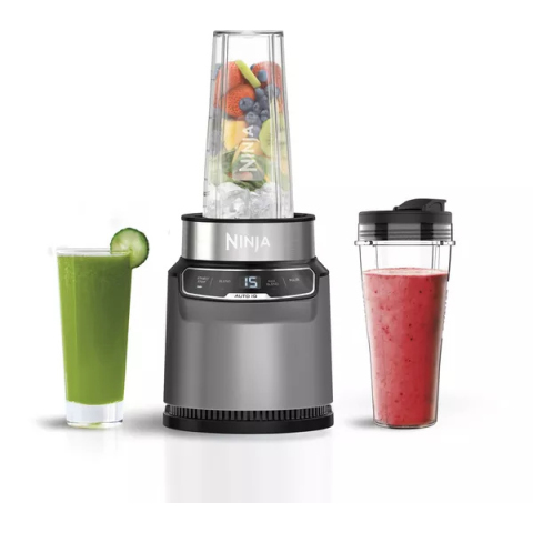 Ninja BN500UK Motorised Compact Blender with Auto-iQ â€“ Dark Grey