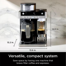 Ninja CFN802UK Espresso & Filter Coffee Machine - Silver / Black - 1