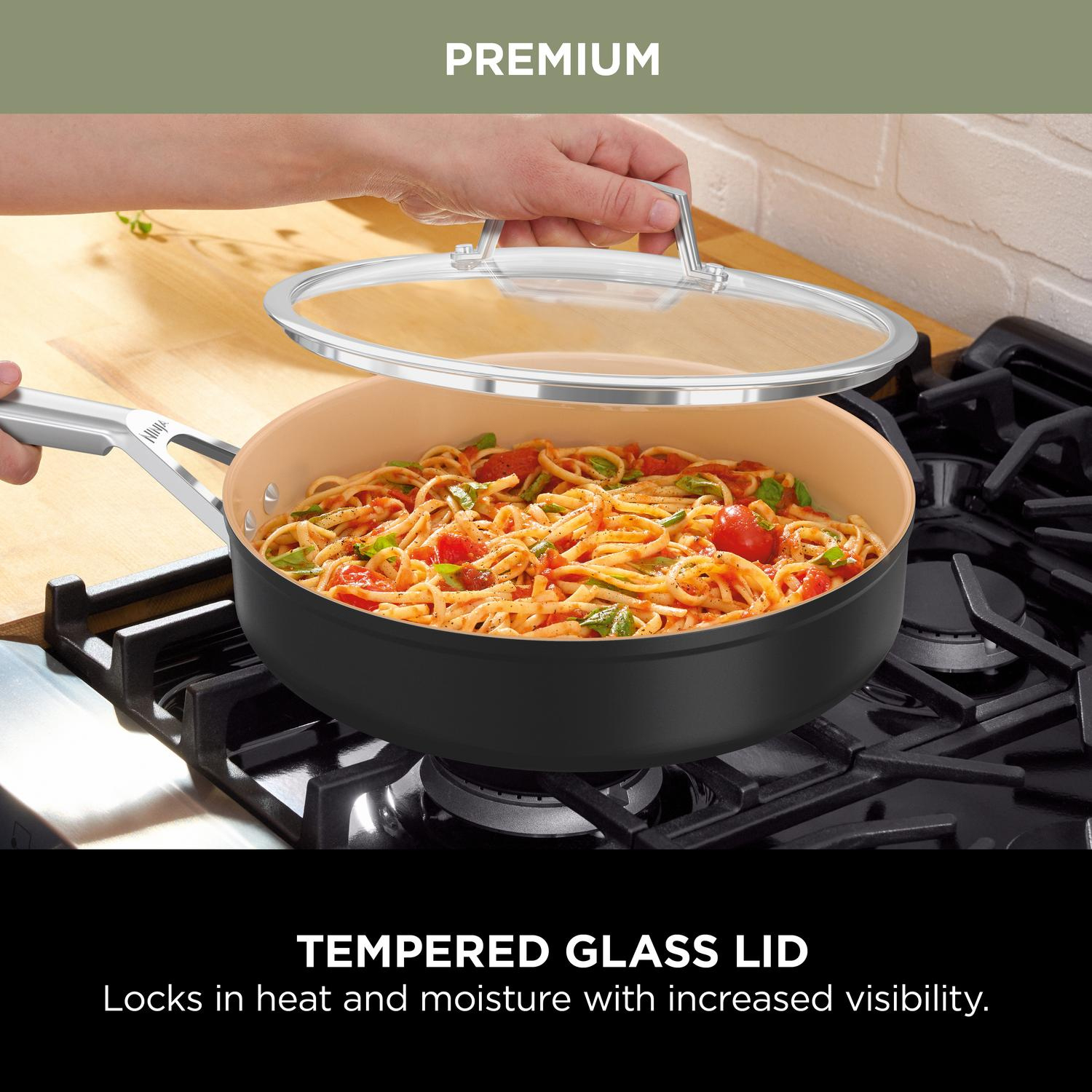 Ninja CW95000UK Ceramic Coated Cookware 5-Piece Set - Apricot & Grey full image