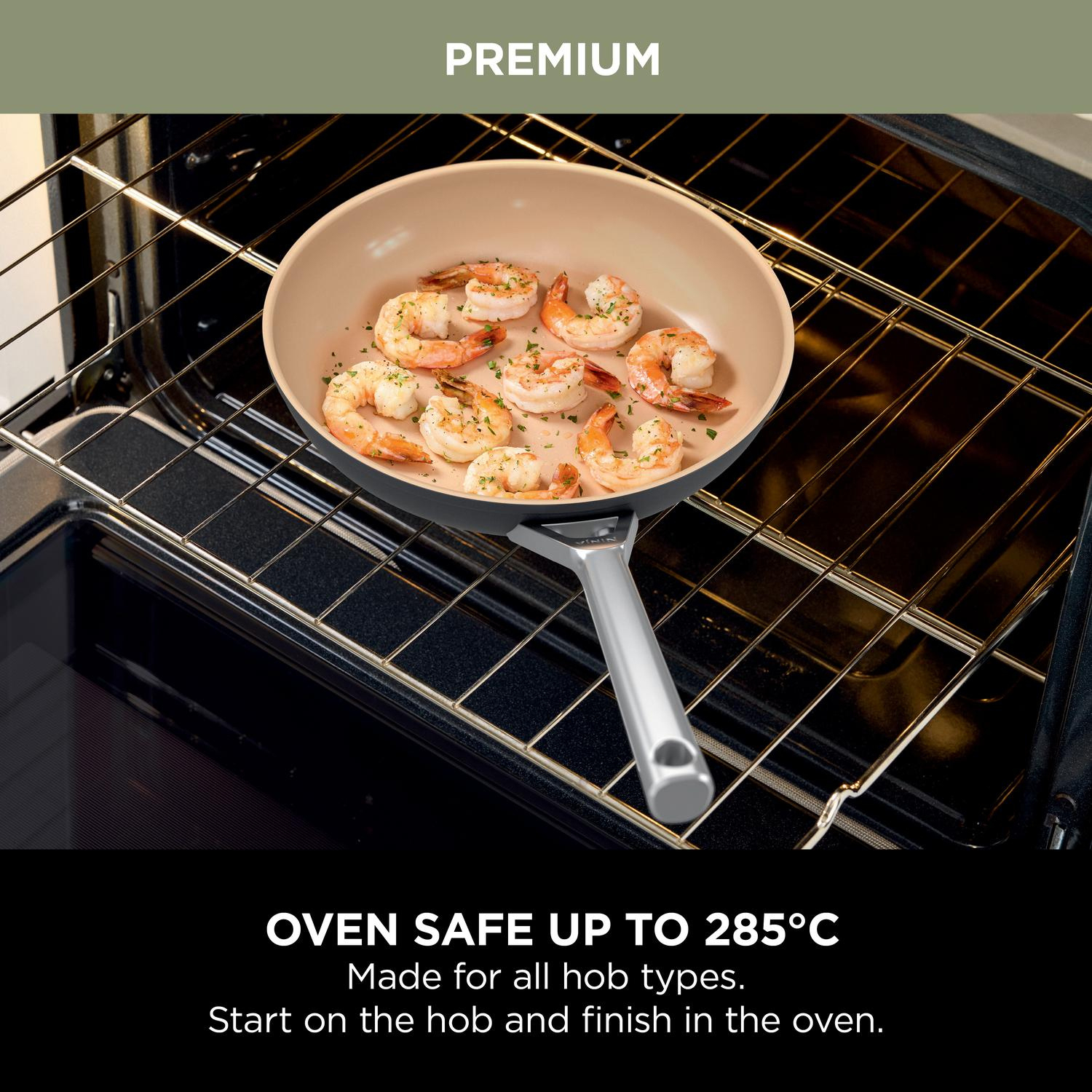Ninja CW95000UK Ceramic Coated Cookware 5-Piece Set - Apricot & Grey full image
