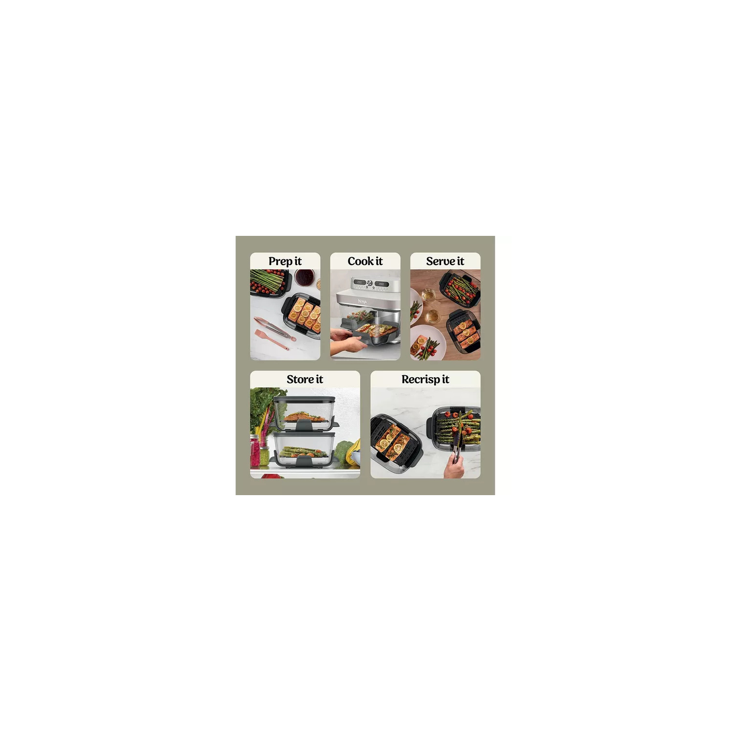 Ninja DD102UKIV2 Dual Zone 8-in-1 Function Glass Air Fryer - Bone full image