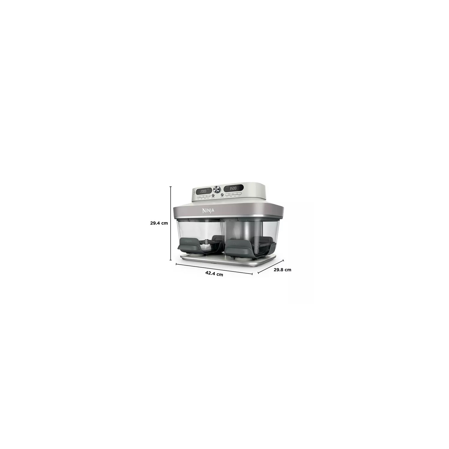 Ninja DD102UKIV2 Dual Zone 8-in-1 Function Glass Air Fryer - Bone full image