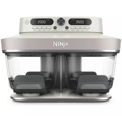 Ninja DD102UKIV2 Dual Zone 8-in-1 Function Glass Air Fryer - Bone