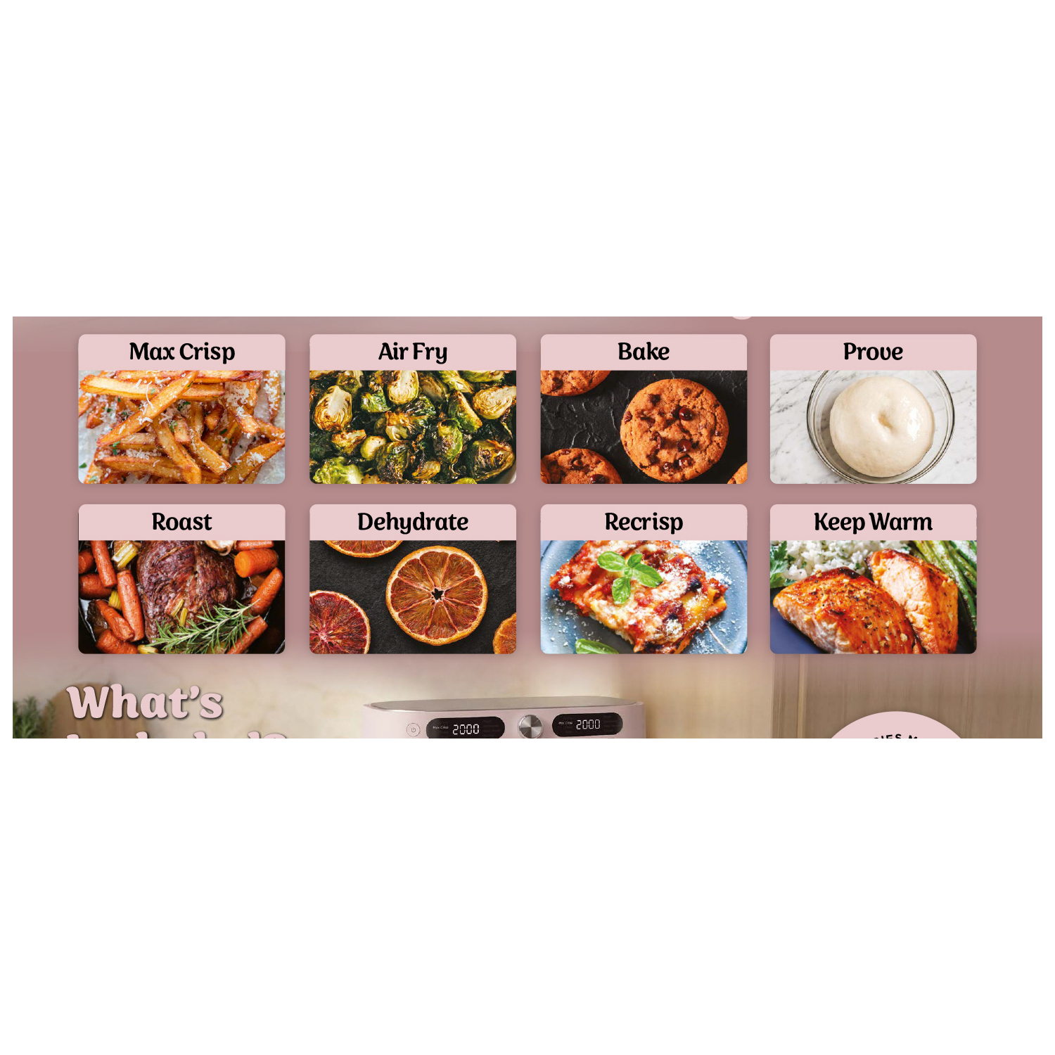 Ninja DD102UKPK1 Dual Zone 8-in-1 Function Glass Air Fryer - Rose Quartz full image