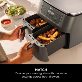 Ninja DZ300UK 7.6 litre 6-in-1 Dual Zone Air Fryer - Gun Metal Grey - 3