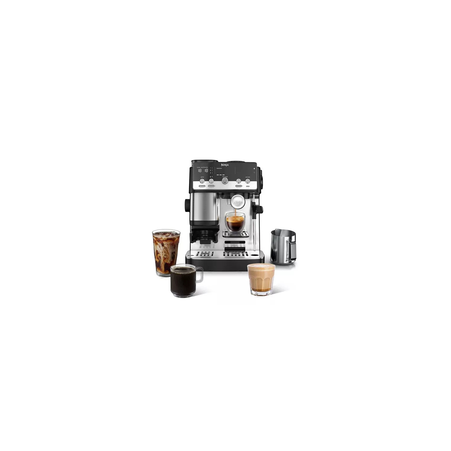 Ninja ES301UK Luxe Caf&eacute; MINI Espresso Machine - Black/ Silver full image