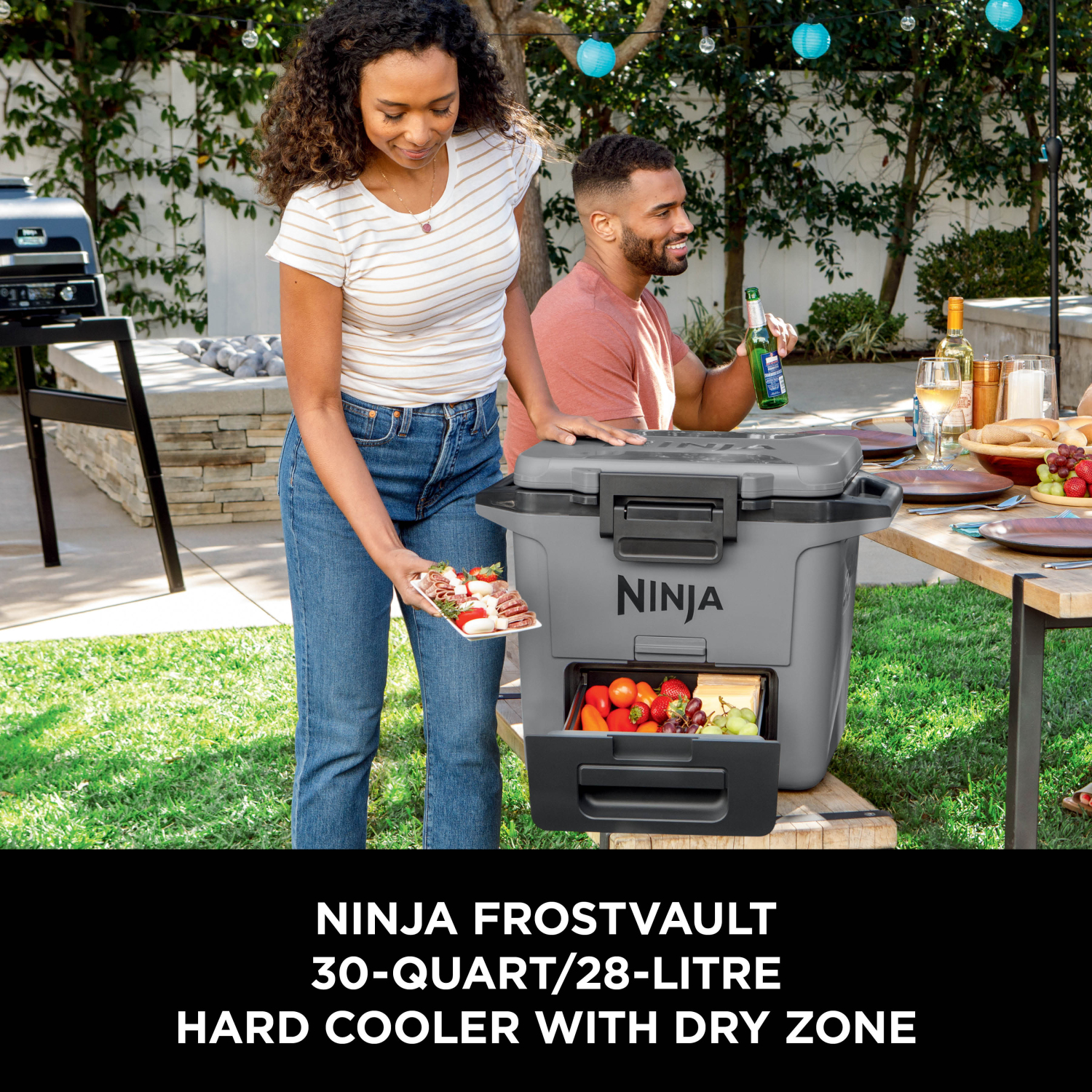 Ninja FB131UKGY FrostVault 30QT/28L Hard Cooler with Dry Zone - Slate Grey full image