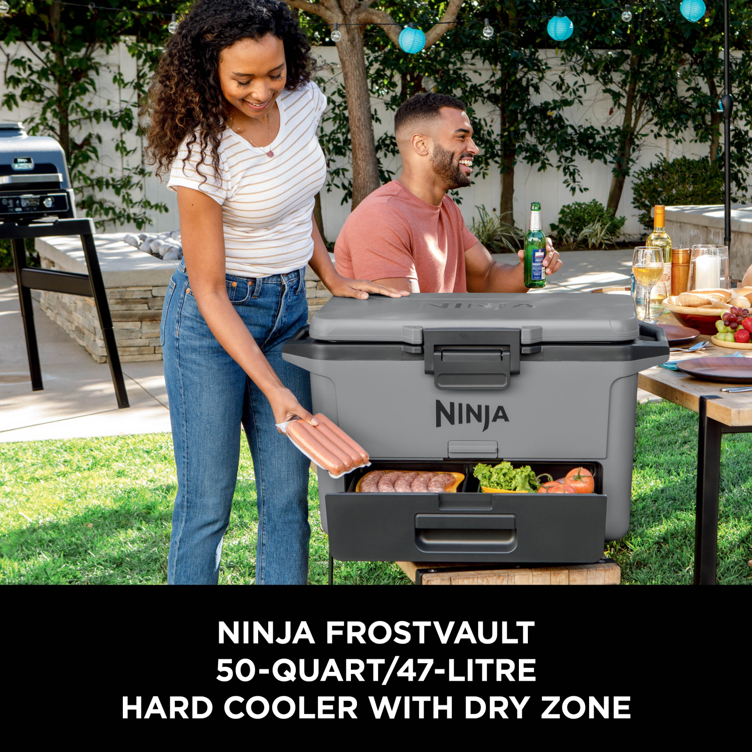 Ninja FB151UKGY FrostVault 50QT/47L Hard Cooler with Dry Zone - Slate Grey full image