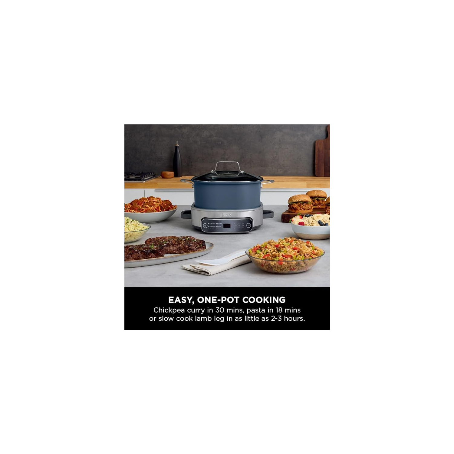 Ninja MC1101UK Foodi 8-in-1 6L PossibleCooker - Midnight Blue full image