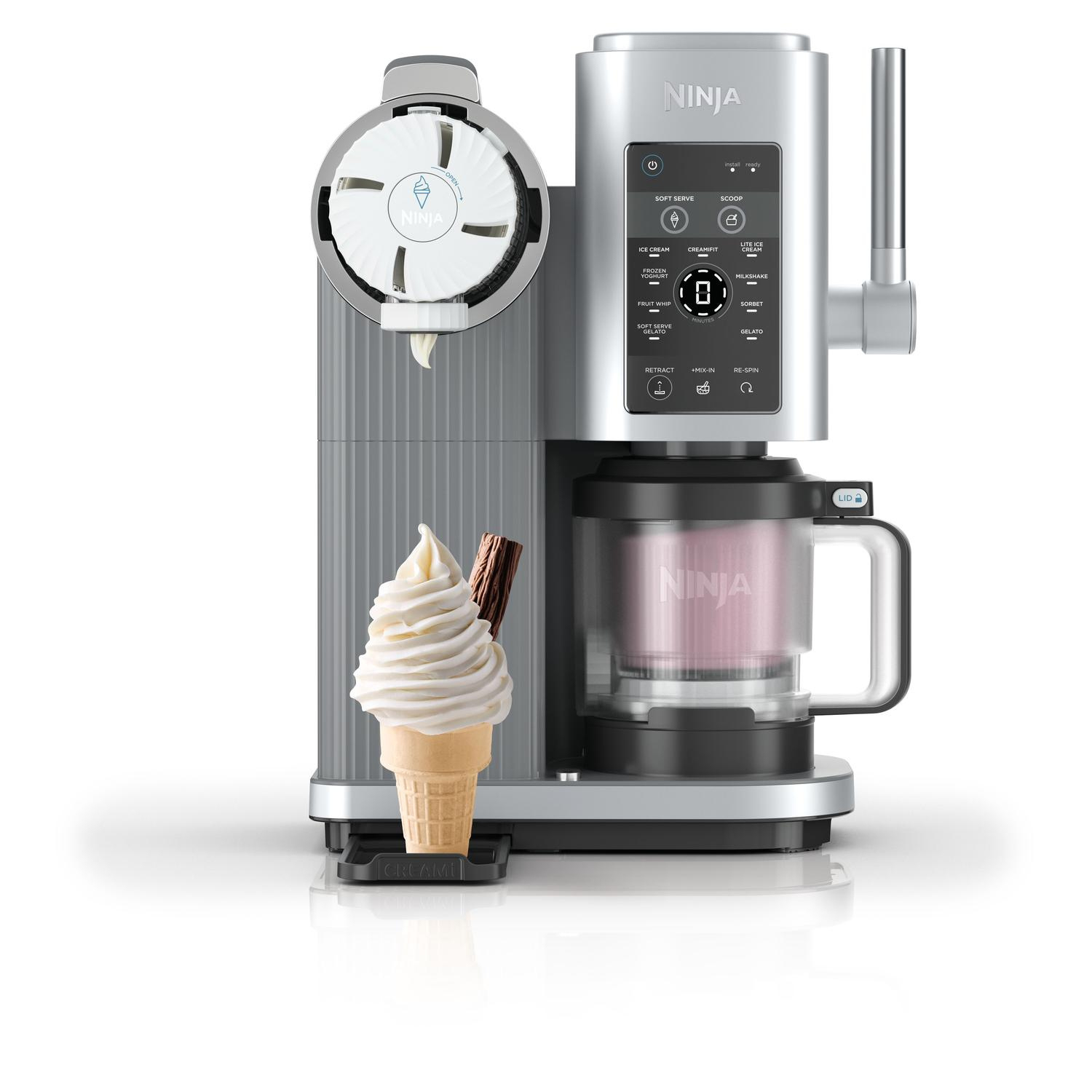 Ninja NC701UK Swirl by CREAMi 13-in-1 Soft Serve & Ice Cream Maker - Platinum Silver full image