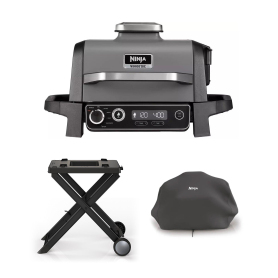 Ninja OG701UKGRILLKIT Electric BBQ Grill & Smoker with Cover and Stand
