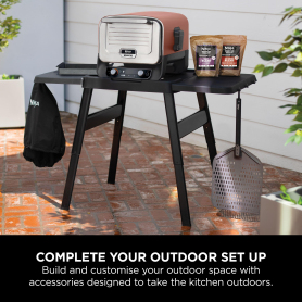 Ninja OO101UKSTANDKIT Woodfire Electric Outdoor Oven with BBQ Stand - Terracotta/Steel - 16
