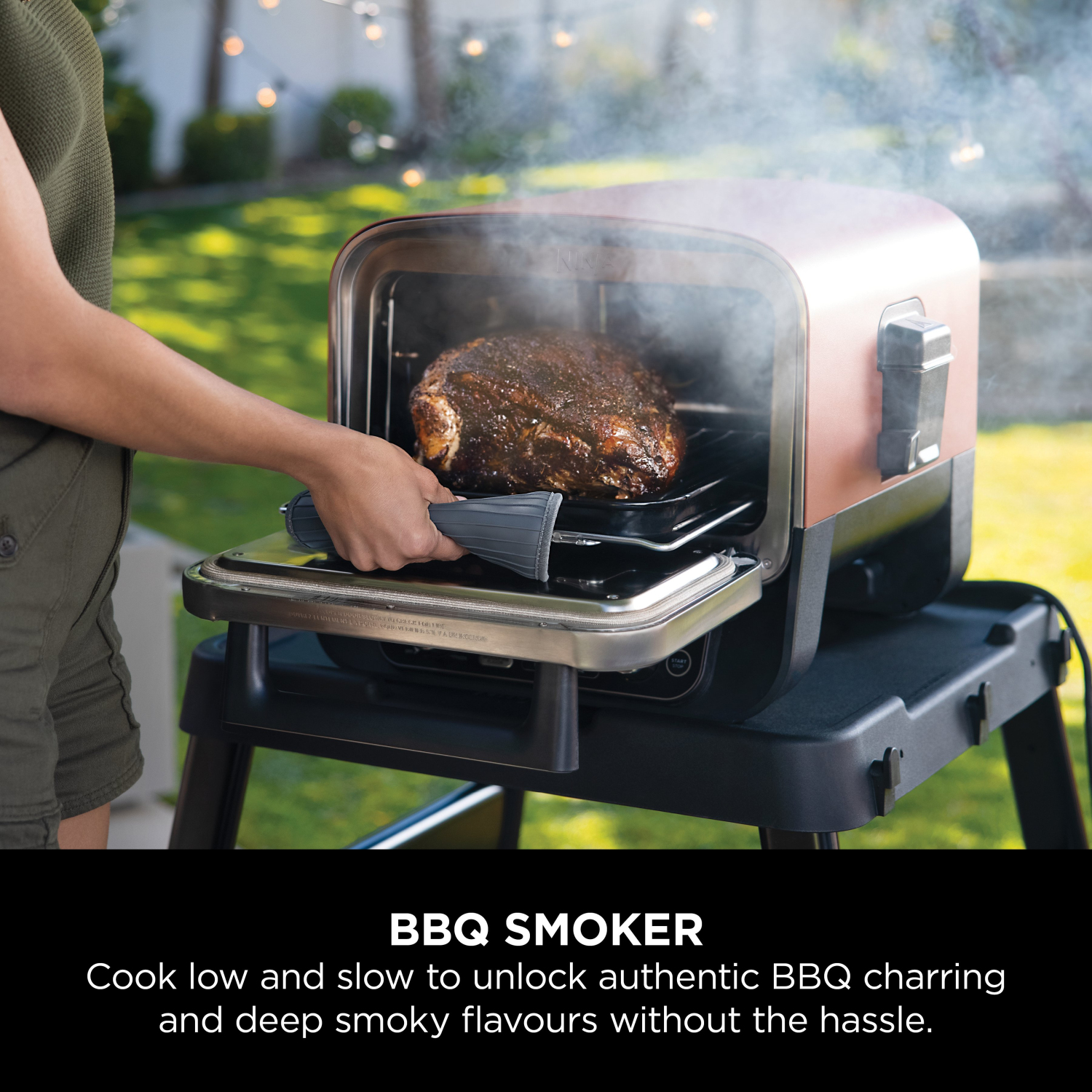 Ninja OO101UK Ninja Woodfire Outdoor Oven- Artisan Pizza Maker and BBQ Smoker - Terracotta/Steel full image