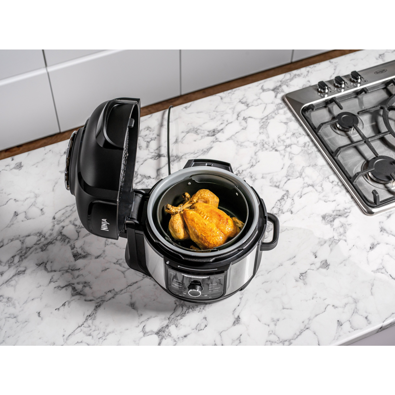 Ninja OP350UK Foodi 9-in-1 Multi-Cooker 6L - Black/Sliver full image