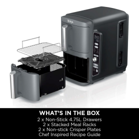 Ninja SL400UK Double Stack XL 2-Drawer 9.5L Air Fryer - Grey - 1
