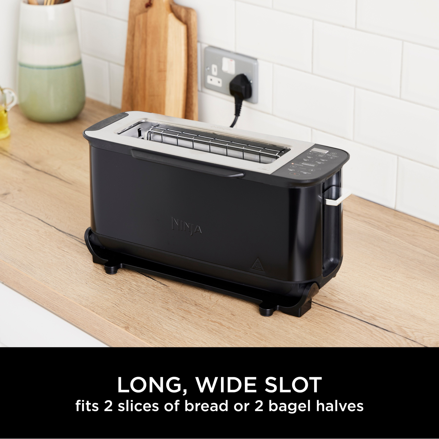 Ninja ST200UK 3-in-1 2 Slice Toaster - Grill and Panini Press - Black full image