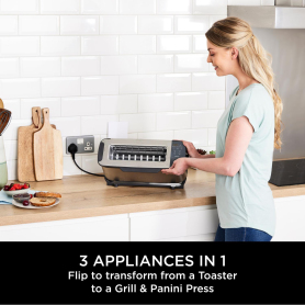 Ninja ST202UK 3-in-1 2 Slice Toaster - Grill and Panini Press - Stainless Steel - 4