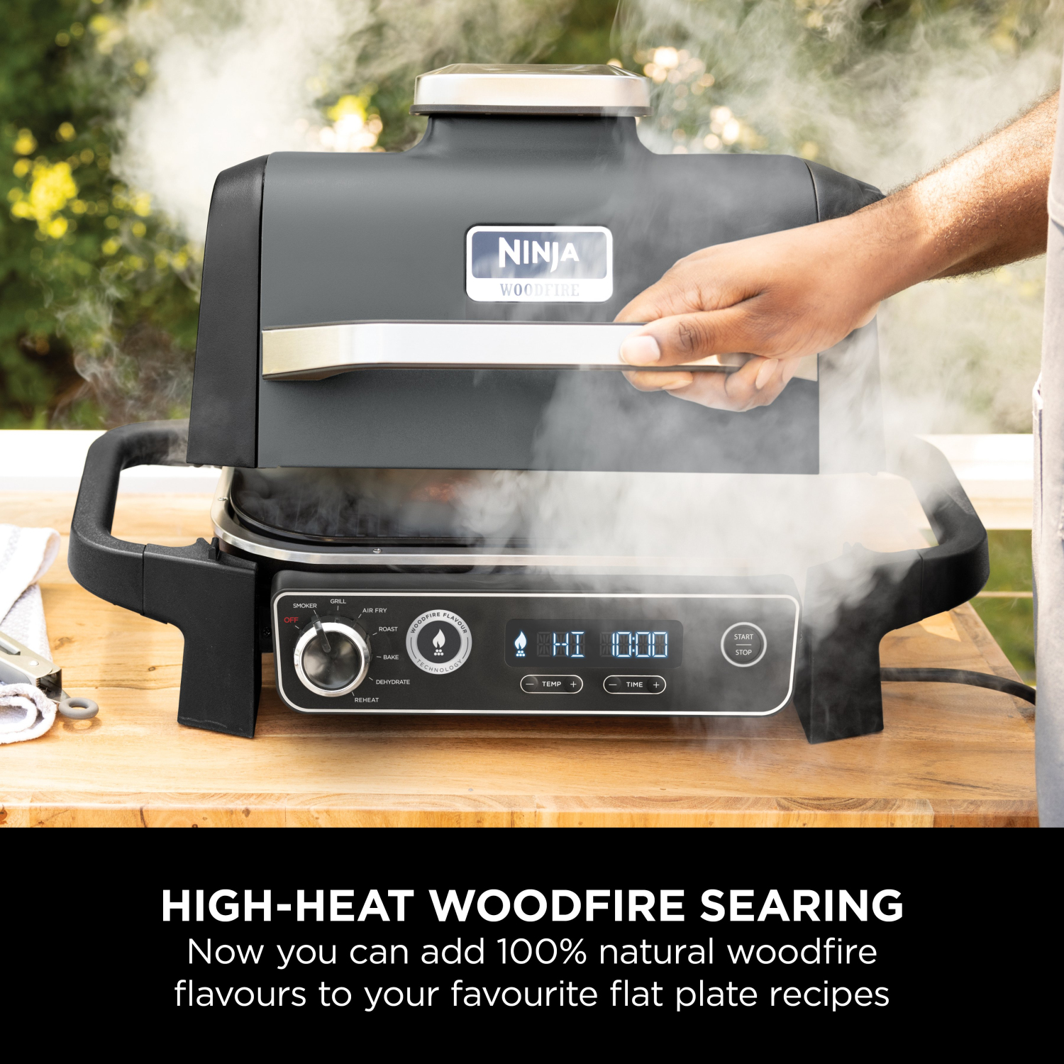 Ninja XSKGRIDPLTEUK Woodfire Electric BBQ Flat Plate - Black full image