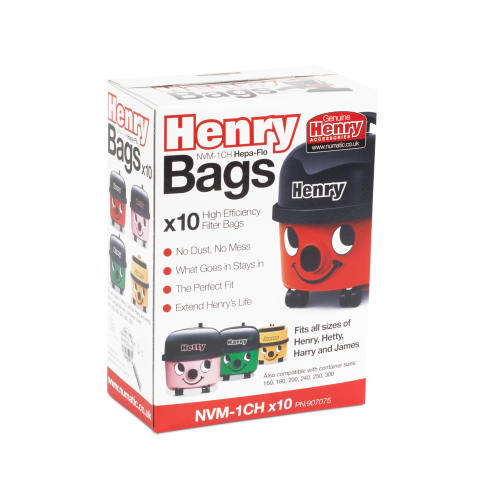 Numatic 907075 Henry HepaFlo Filter Bags - 10 Pack - White
