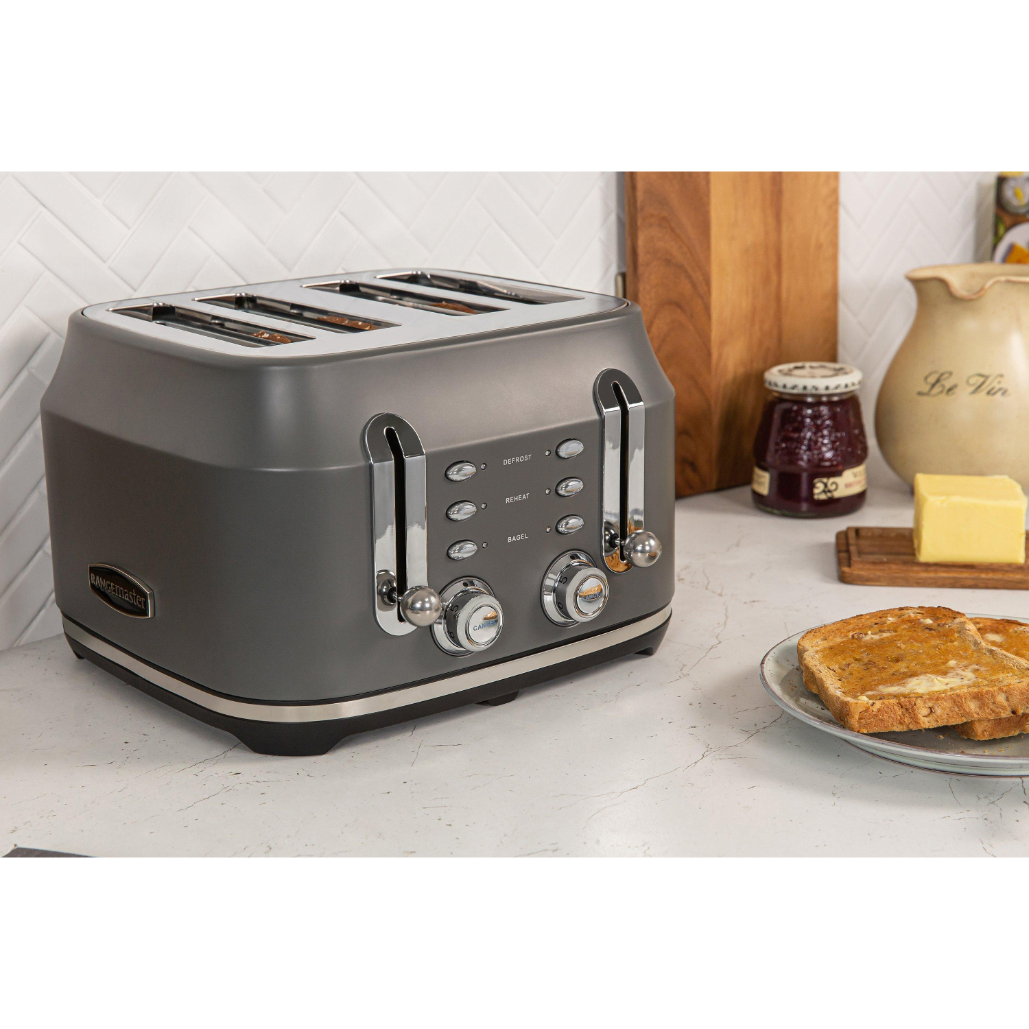 Rangemaster RMCL4S201GY 4 Slice Toaster - Matte Slate Grey - 3