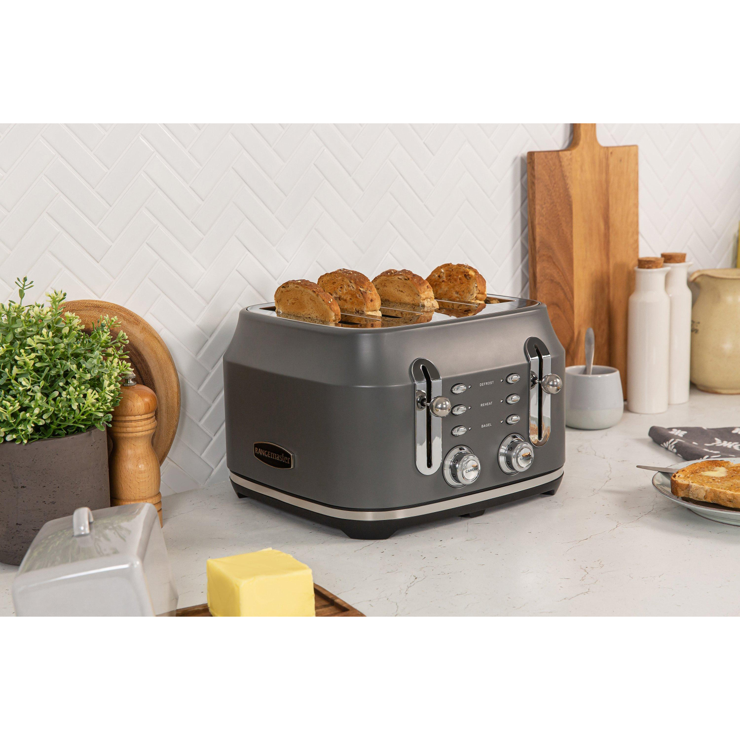 Rangemaster RMCL4S201GY 4 Slice Toaster - Matte Slate Grey - 2