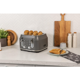 Rangemaster RMCL4S201GY 4 Slice Toaster - Matte Slate Grey - 0