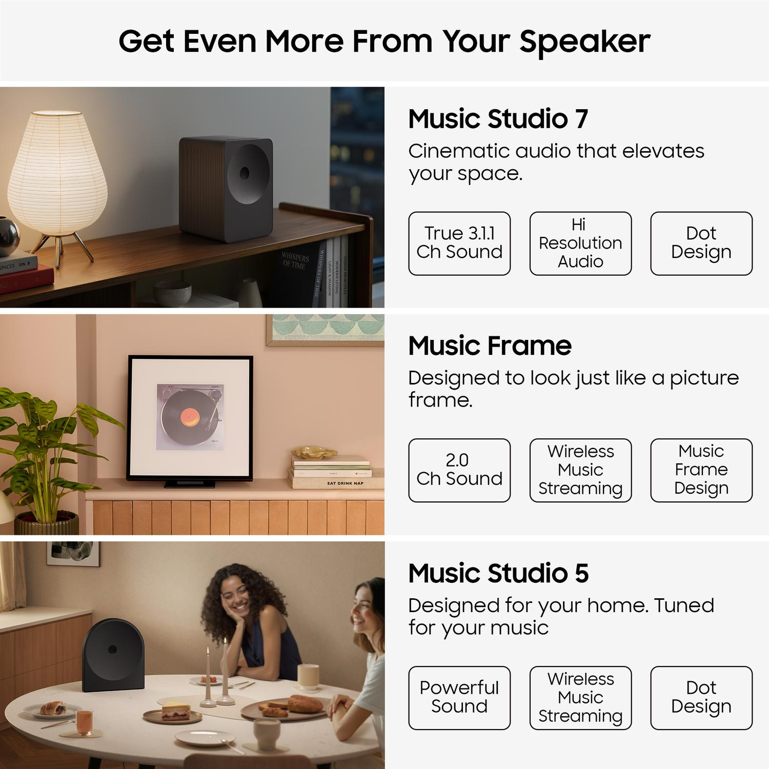 Samsung HW-LS71H/XU Multi-Directional Music Studio 7 WiFi-Bluetooth Wireless Speaker - White full image