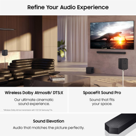 Samsung HW-Q990H/XU 11.1.4ch Q-Series Soundbar with Subwoofer & Rear Speaker - Titan Black - 7