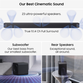 Samsung HW-Q990H/XU 11.1.4ch Q-Series Soundbar with Subwoofer & Rear Speaker - Titan Black - 3
