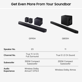 Samsung HW-Q990H/XU 11.1.4ch Q-Series Soundbar with Subwoofer & Rear Speaker - Titan Black - 2
