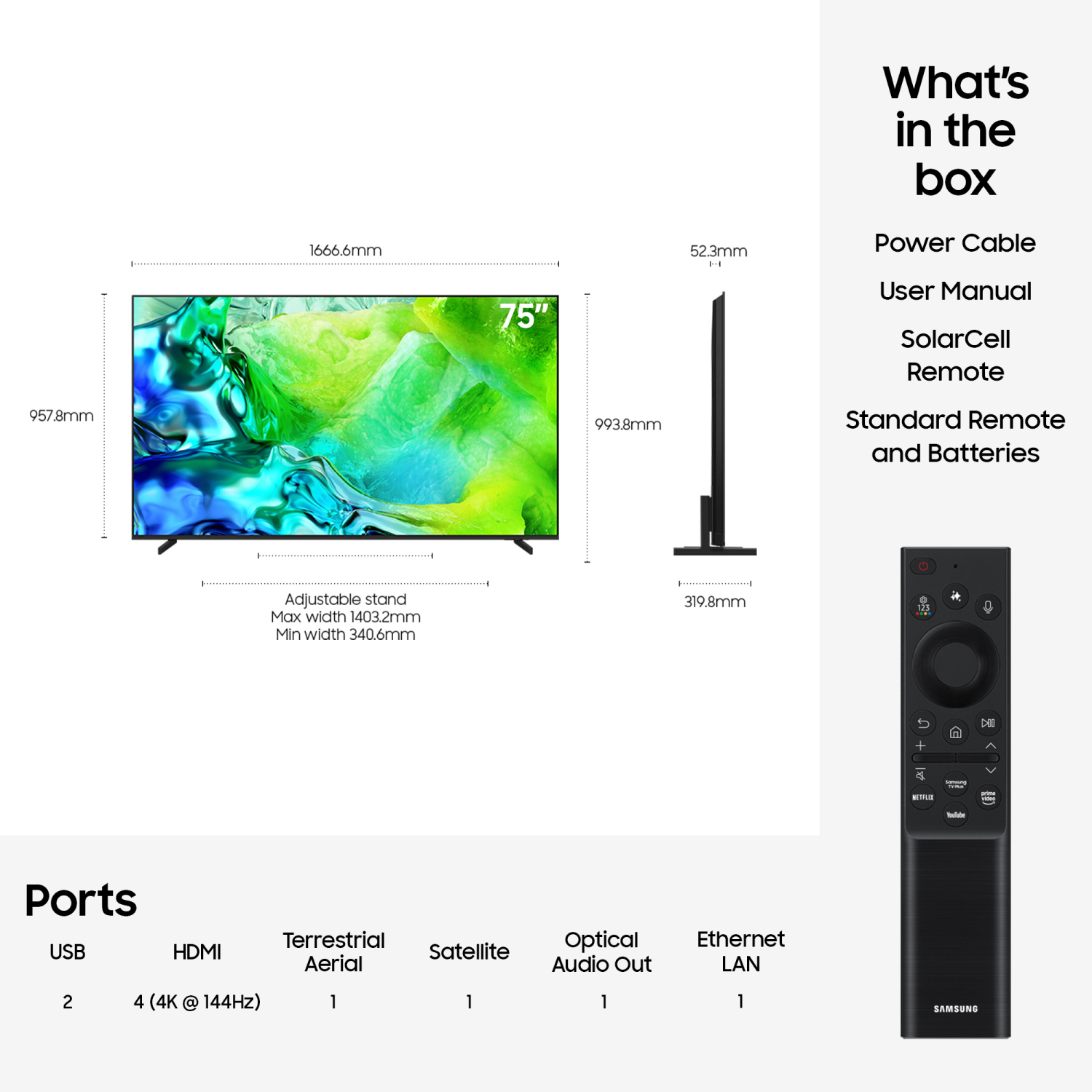 Samsung QE75QN80HAUXXU 75" 4K Neo QLED Vision AI Smart TV full image
