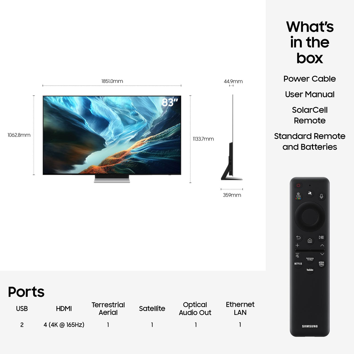 Samsung QE83S90HAEXXU 83" OLED Glare Free Vision AI Smart TV full image