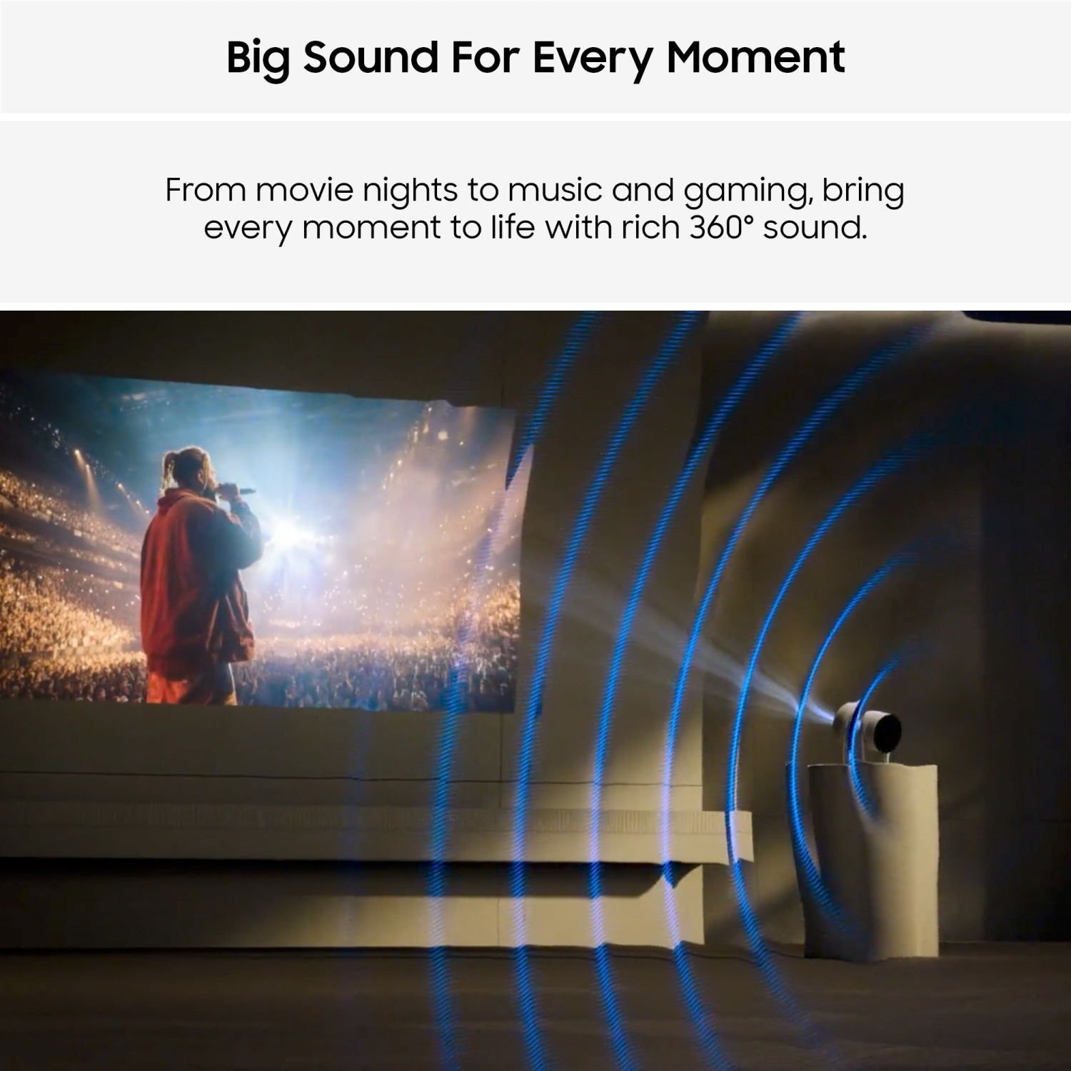 Samsung SP-LFF3HLAXXXU Freestyle+ Full HD Portable Projector - Cloud White full image