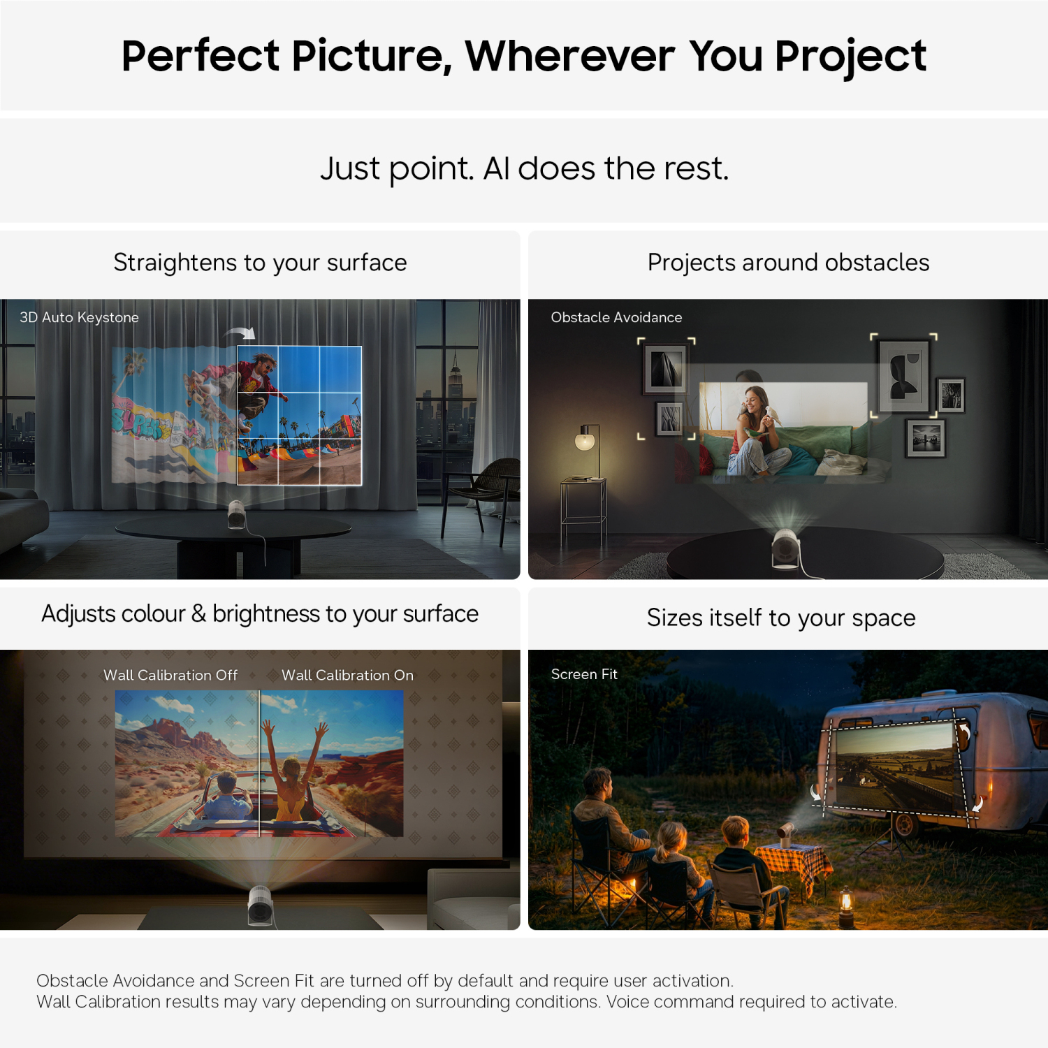 Samsung SP-LFF3HLAXXXU Freestyle+ Full HD Portable Projector - Cloud White full image