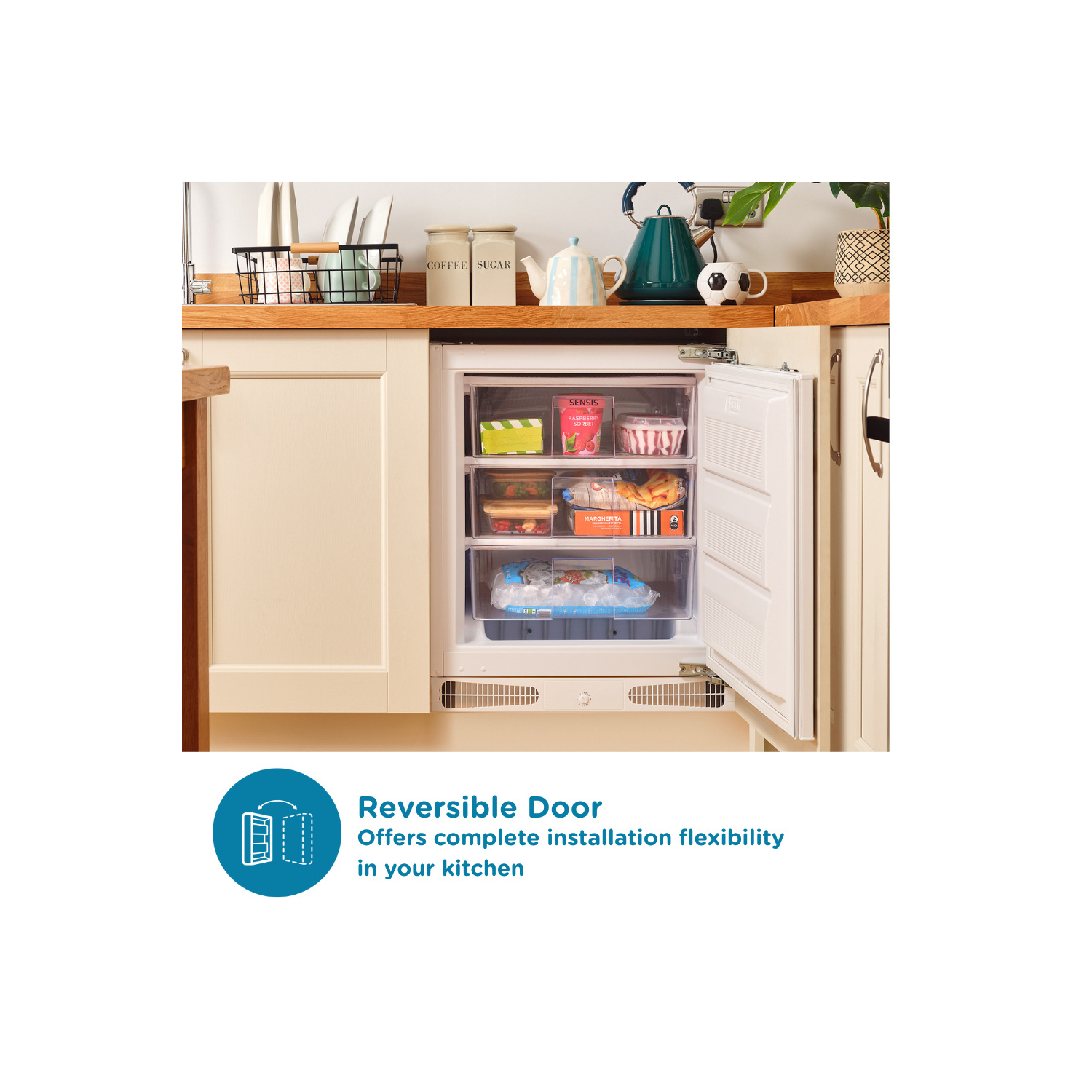 Sensis RFUCBI01Z54EW 59.5cm Integrated Static Undercounter Freezer - White full image