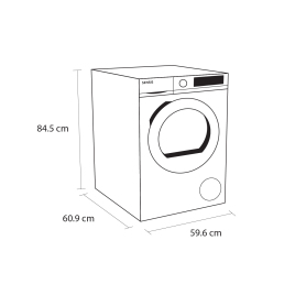 Sensis TDHF019A2W  9kg Heat Pump Tumble Dryer - White - 2