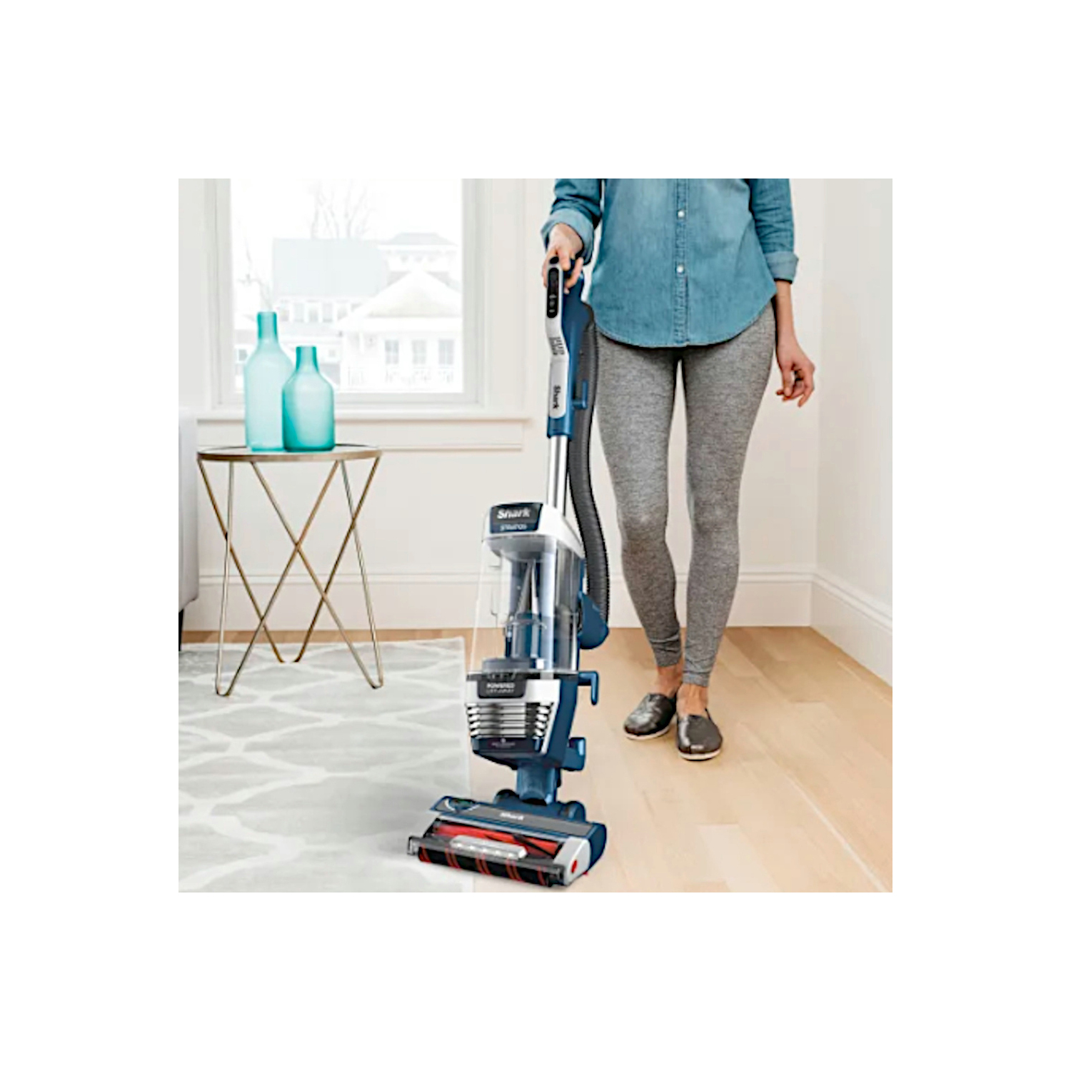 Shark AZ3000UKT Shark Stratos XL Anti Hair Wrap Plus Anti-Odour Upright Vacuum - Navy Blue full image