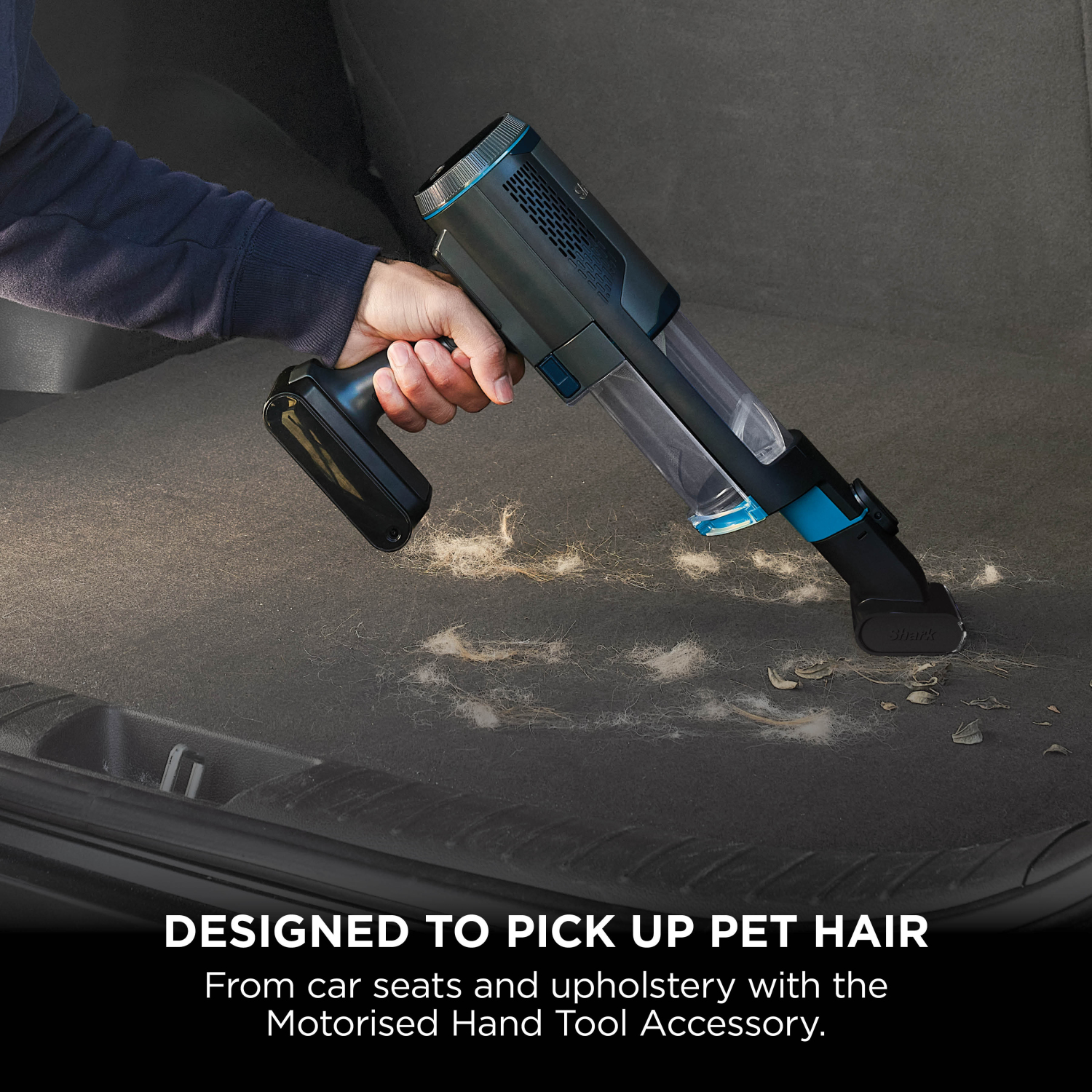 Shark BH102UK PowerBoost Pet Handheld Vacuum - 40 Minutes Run Time - Charcoal with Blue full image