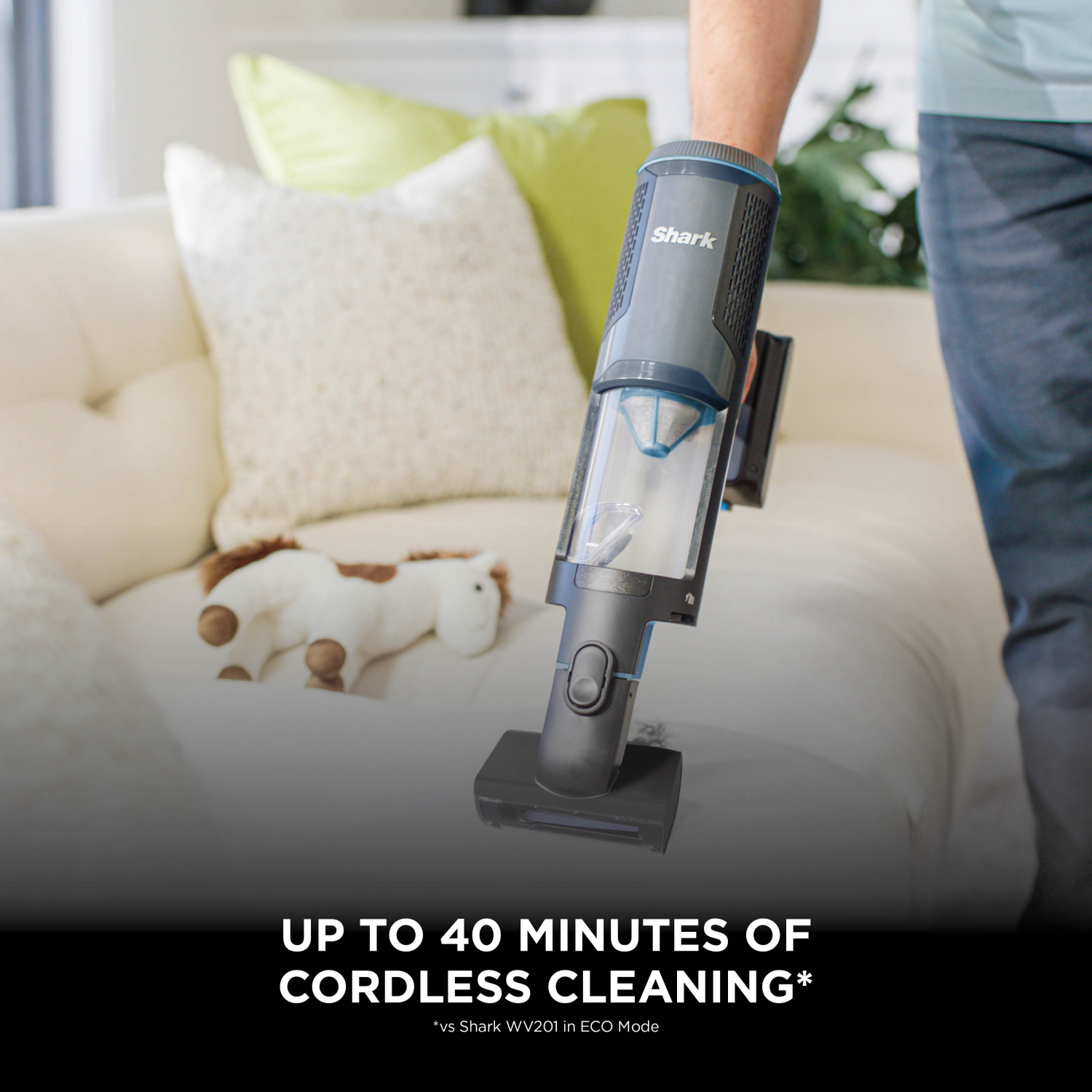 Shark BH102UK PowerBoost Pet Handheld Vacuum - 40 Minutes Run Time - Charcoal with Blue full image