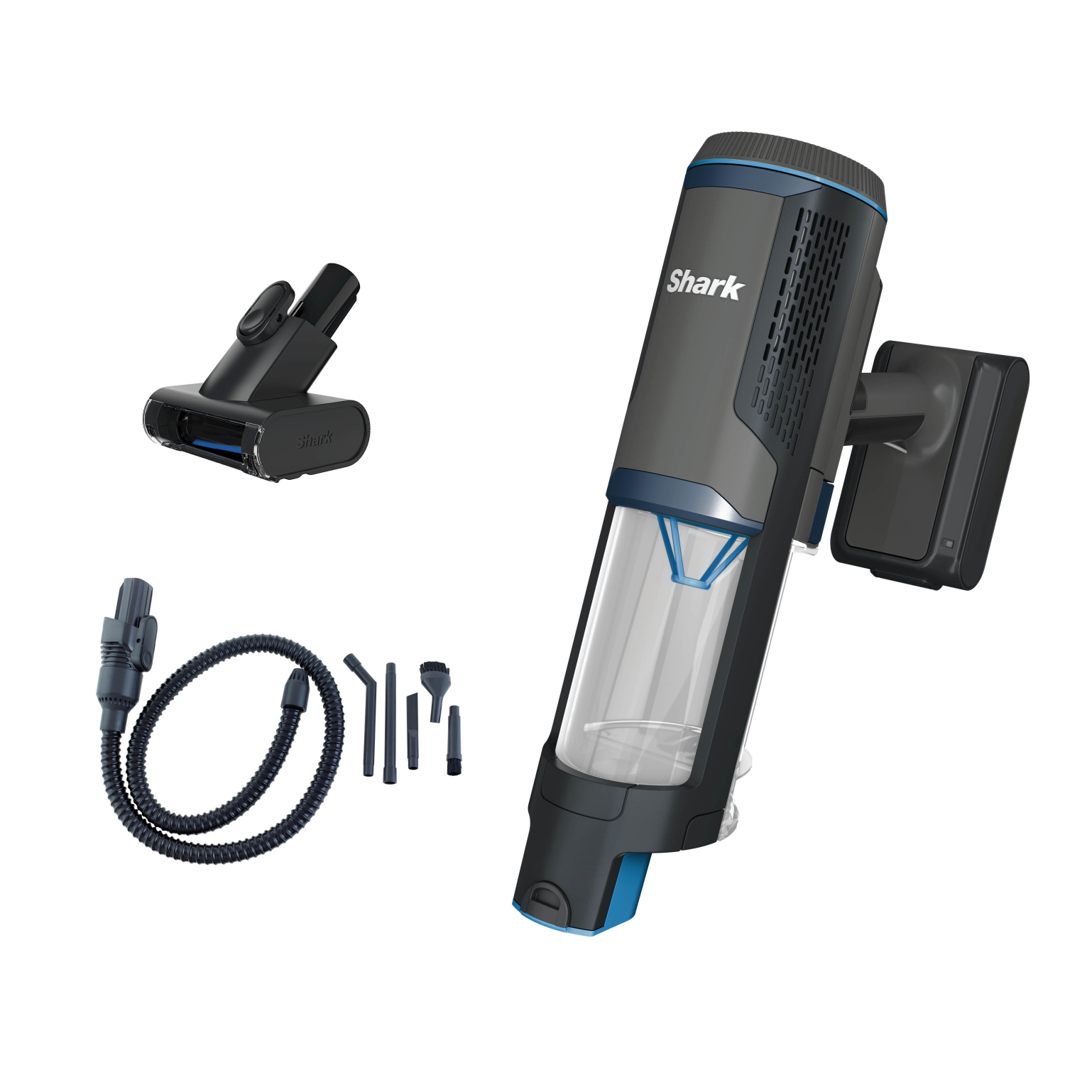 Shark BH102UK PowerBoost Pet Handheld Vacuum - 40 Minutes Run Time - Charcoal with Blue full image